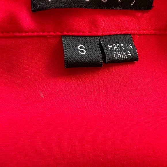 Theory - Red Silk Long Sleeve Blouse -Size Small - Picture 8 of 8